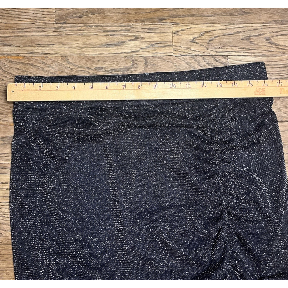 Torrid Black Bodycon Skirt Cinched Glitter At Knee Size 10 M/L Glam Party $60 - Picture 9 of 11